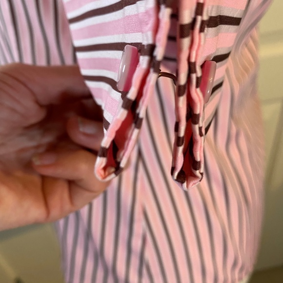 ❌SOLD❌ VERSACE JEANS COUTURE Pink Striped Blouse Sz XS - Picture 8 of 11